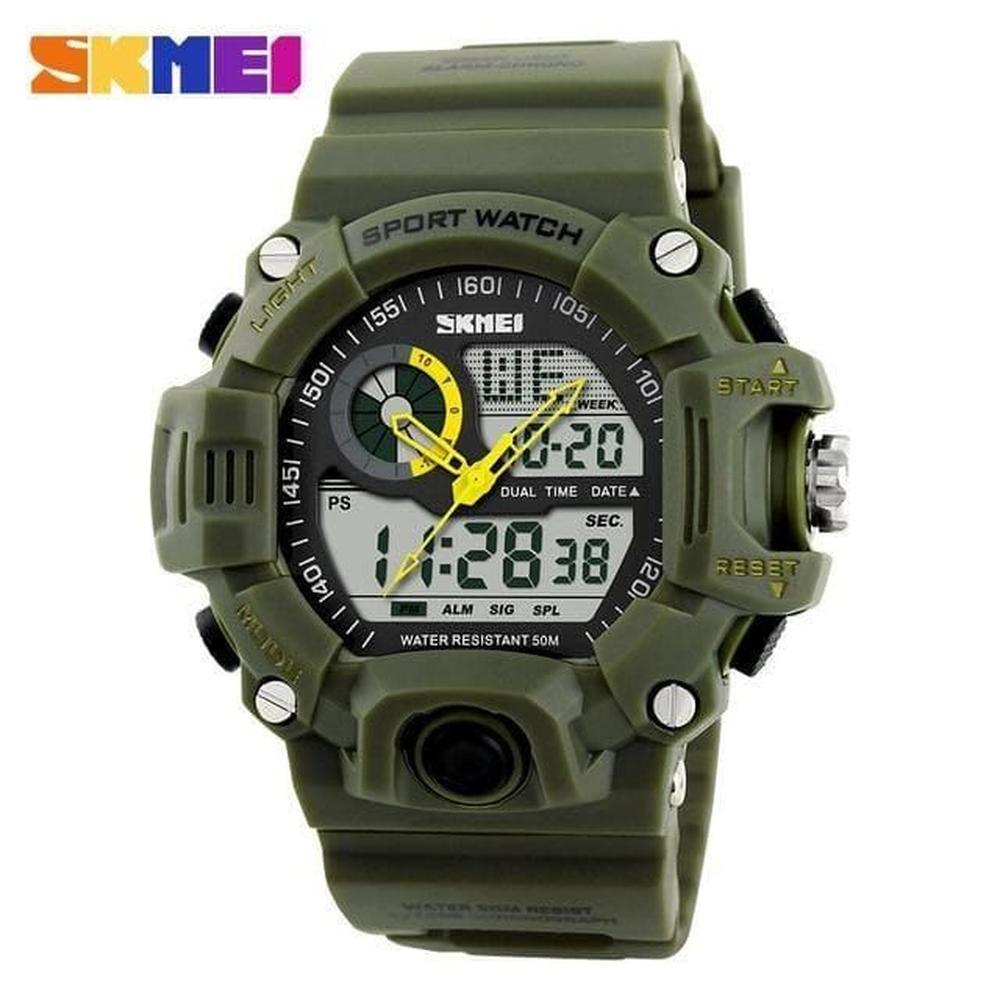 Reloj Skmei 1029 verde militar Silicona.