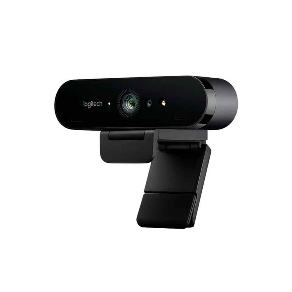 Cámara Logitech Brio Ultra HD 4K, grabación nítida en negro, ideal para videoconferencias y streami
