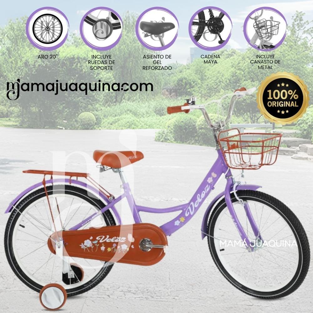 Bicicleta Para Niña Aro 20 NEW LADY con Canasta Pu