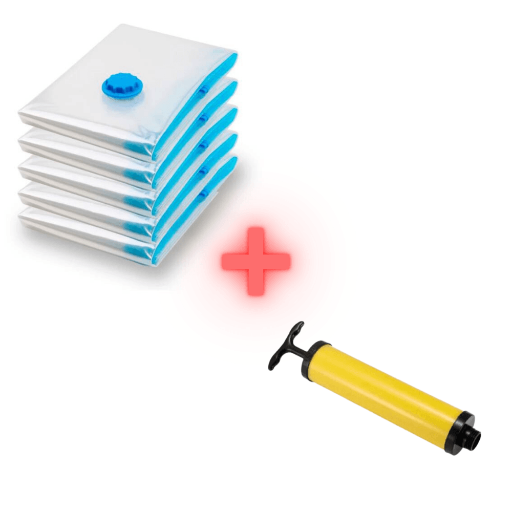 Bolsas al Vacío Pack x 5 Und. con Compresor de Aire Manual