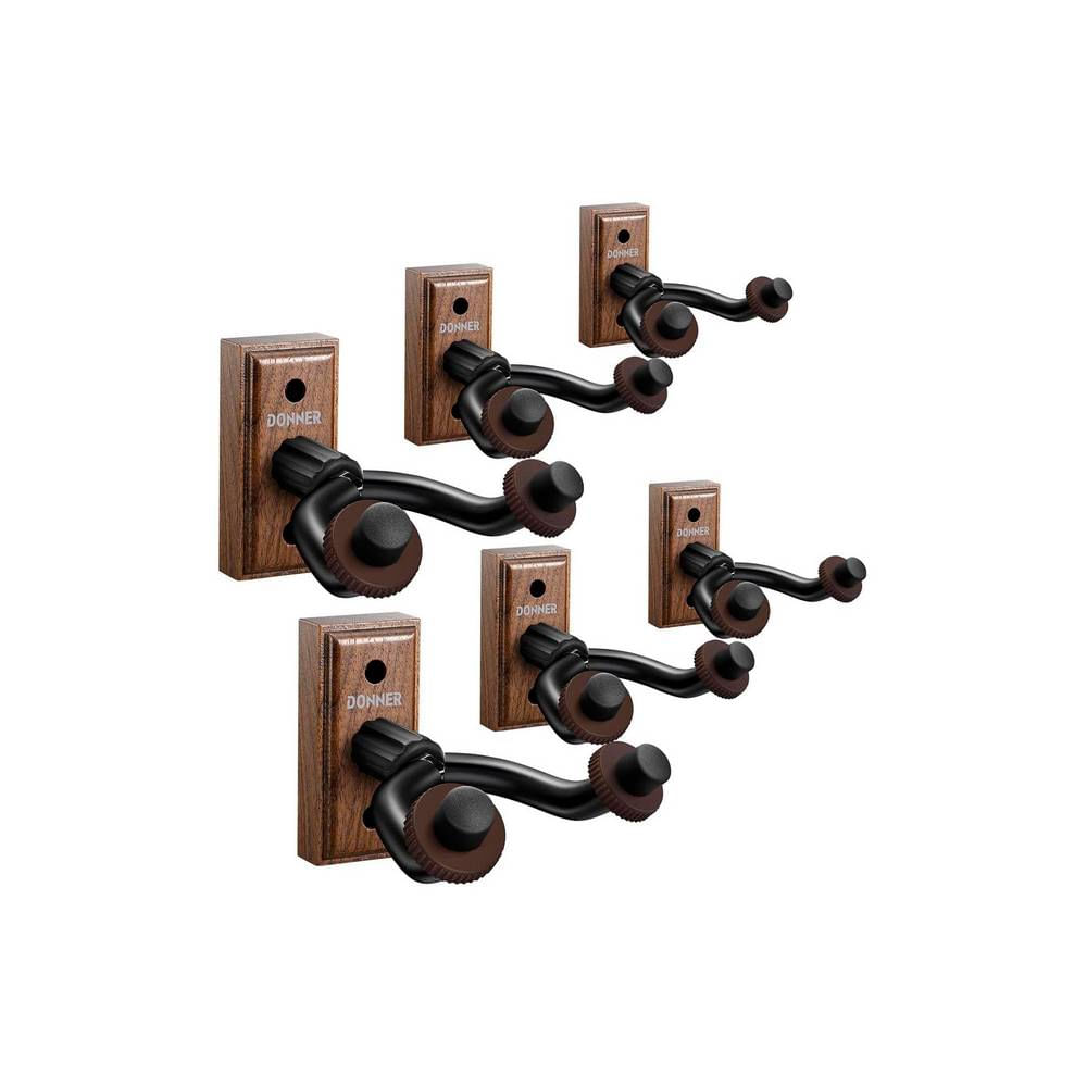 SOPORTES DE PARED GUITARRA PACK DE 6 BASE MADERA