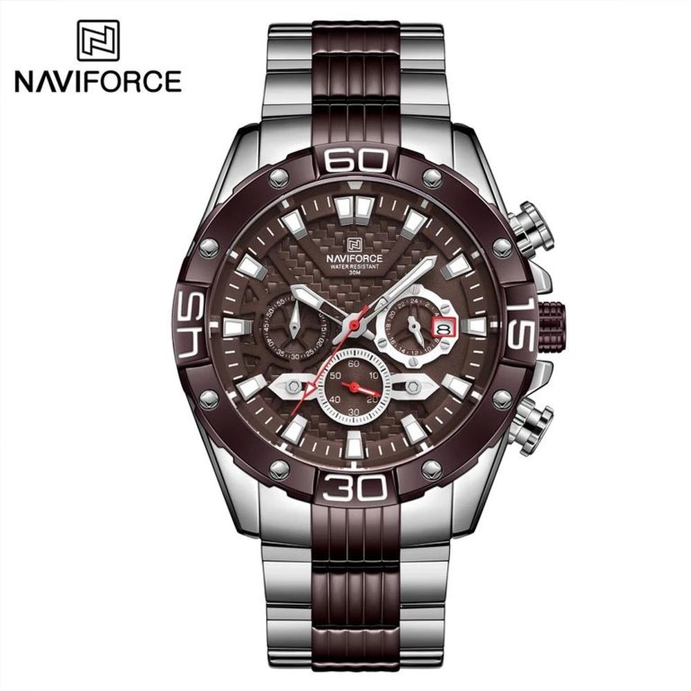 Reloj Naviforce NF8019 Marrón Acero Para Caballero