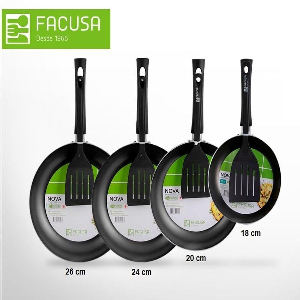 Set de Sartenes Facusa  26cm ,24 cm ,22 cm y  18  cm C/ Espatulas