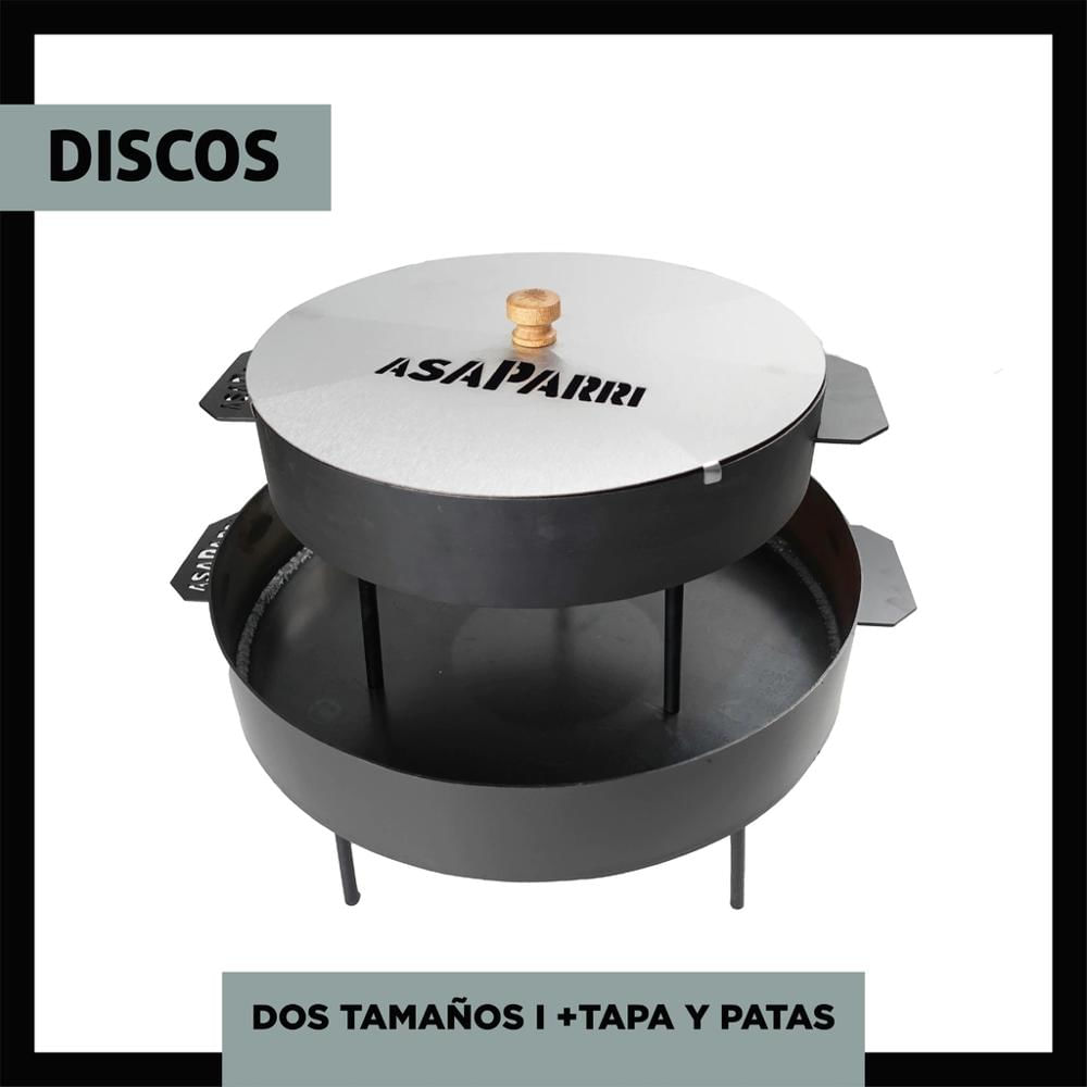 Parrilla a Carbón Leña Disco 36 cm Hierro Fundido
