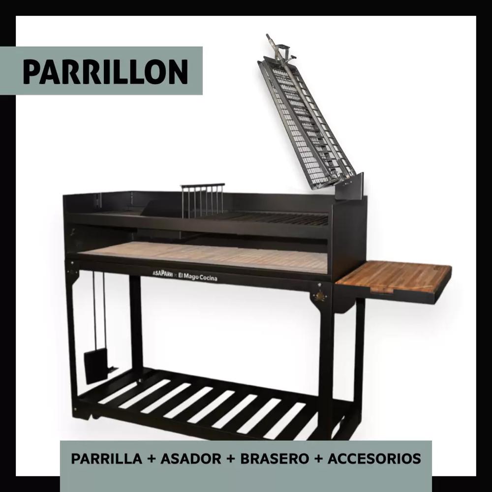 Parrilla a Carbón Leña Parrillón del Mago Hierro Fundido