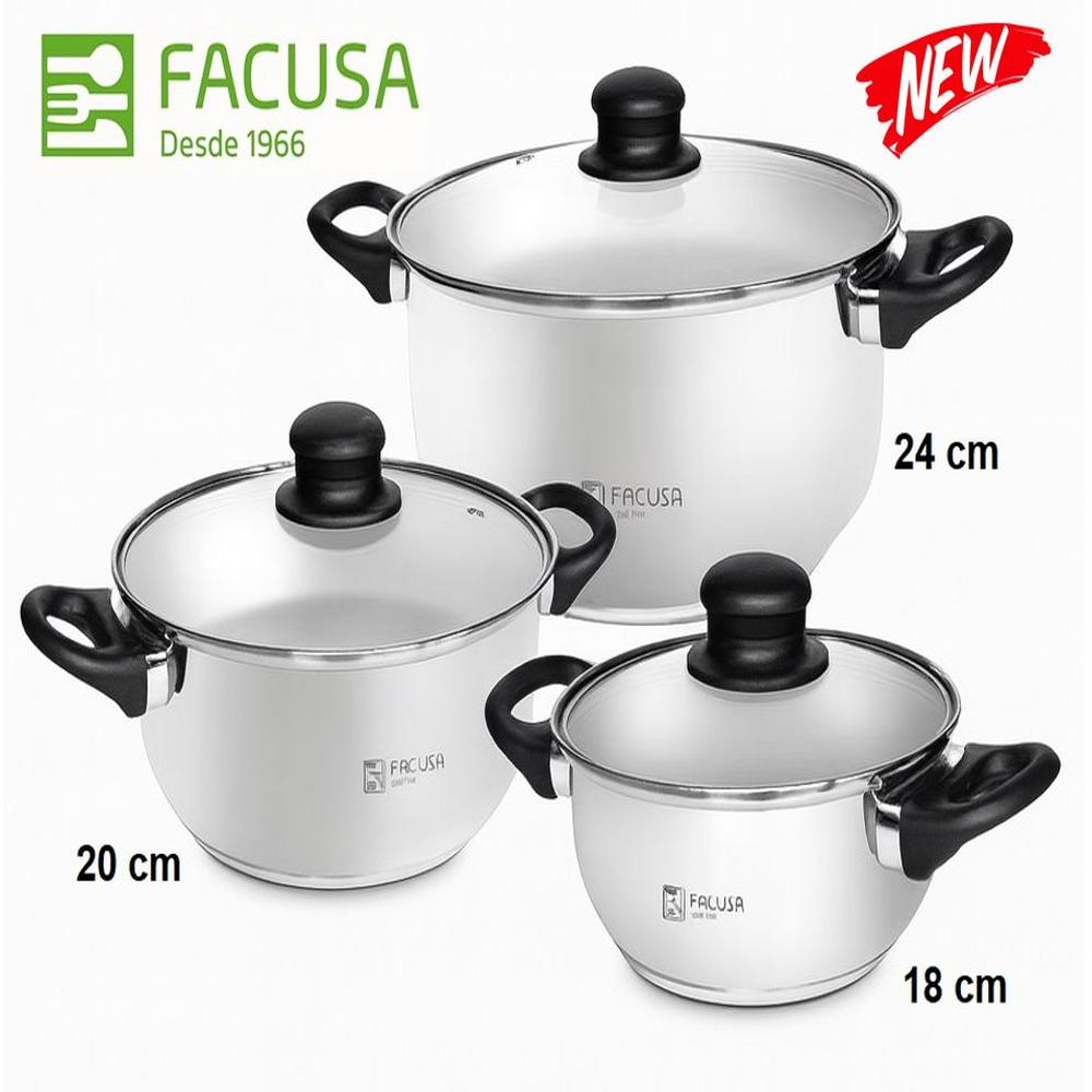 Juego de Ollas 6 piezas Acero Inox Facusa