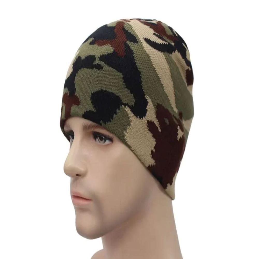 Beanie Ceñido Camuflaje Gorro Hombre - Verde