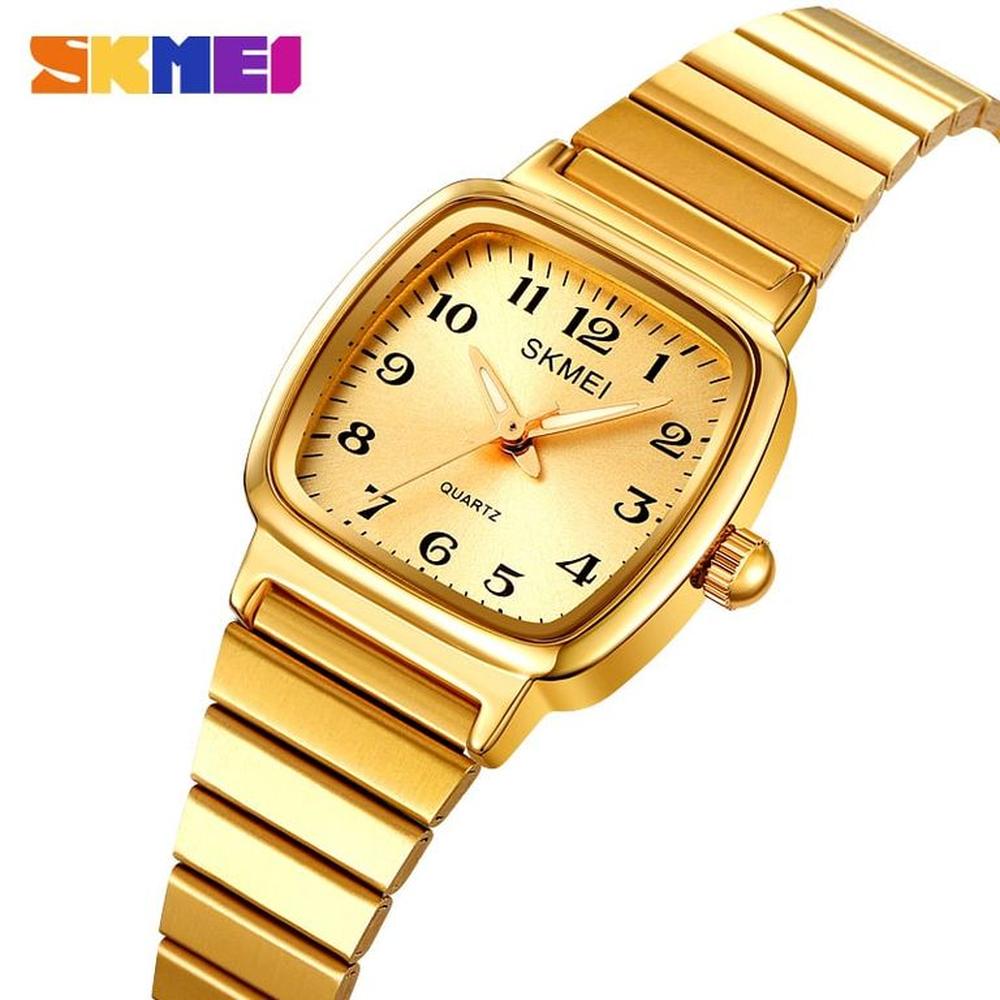 RELOJ SKMEI 2292 DORADO CORREA ACERO PARA MUJER.
