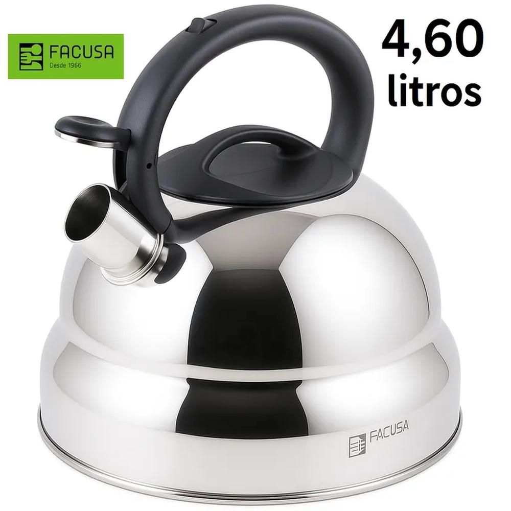 Tetera Acero Inoxidable Facusa de 4.6 litros con Silbador GARANTIA