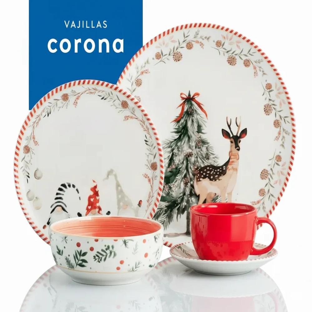Juego de Vajilla 16 Piezas Navidad - Corona
