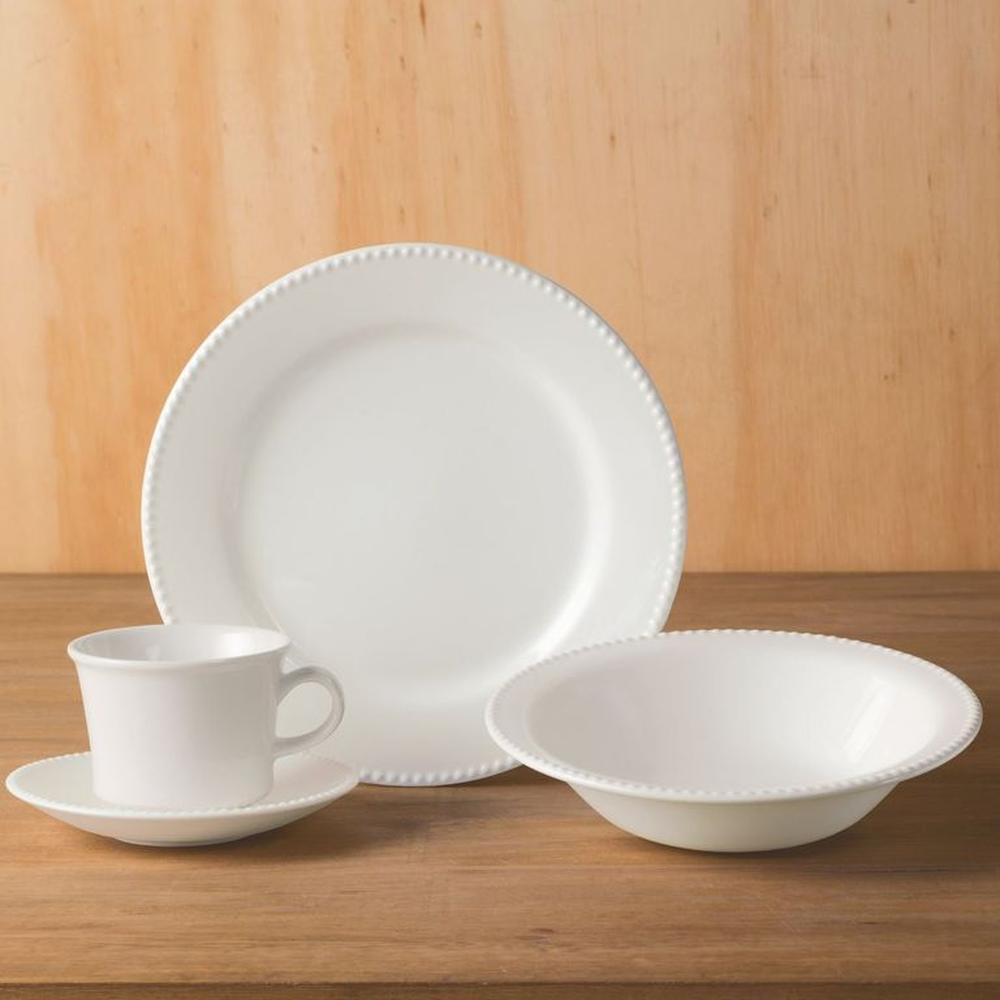 Juego de Vajilla Corona 16 Piezas Perla blanco Original