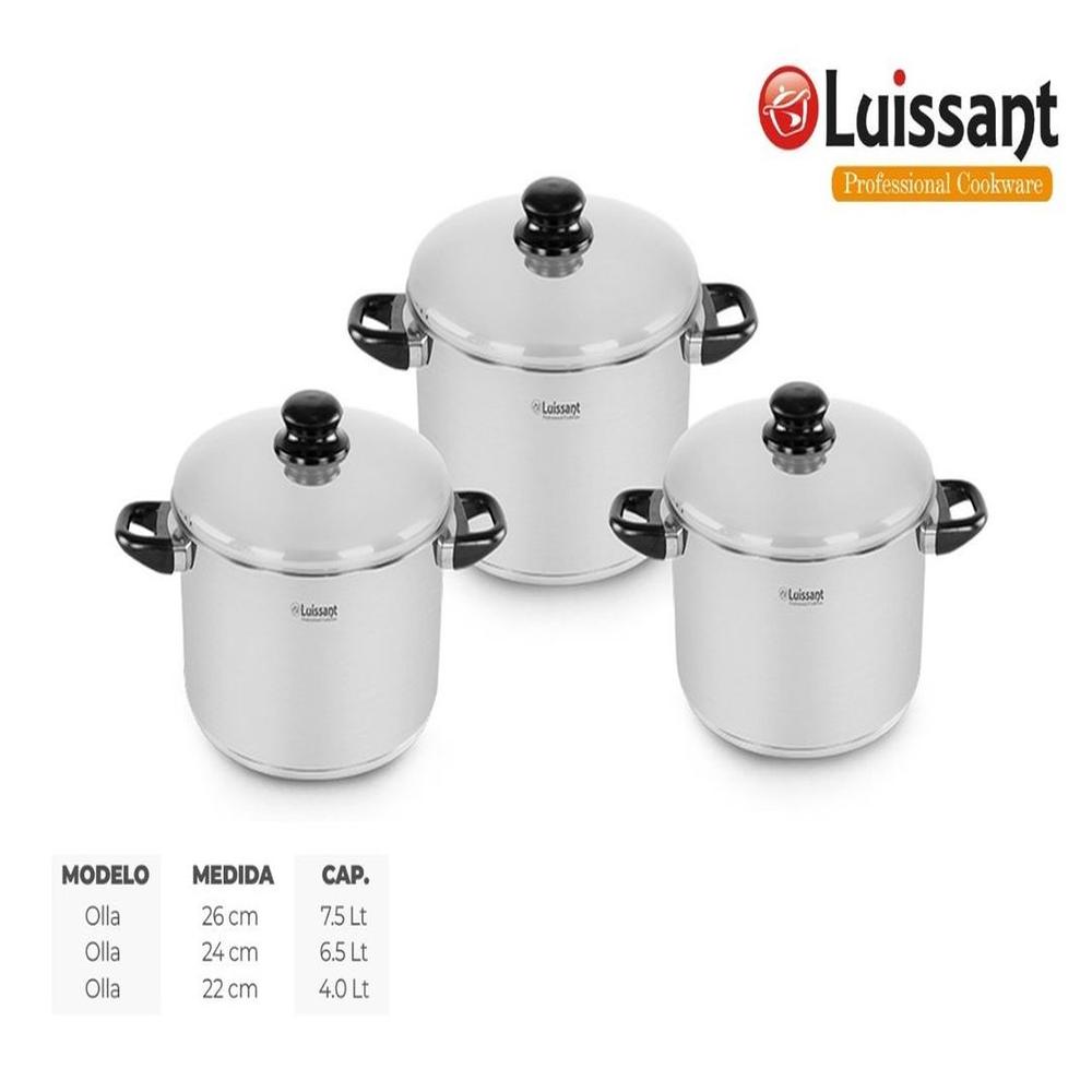 Set de Ollas de Acero 6 piezas Luissant