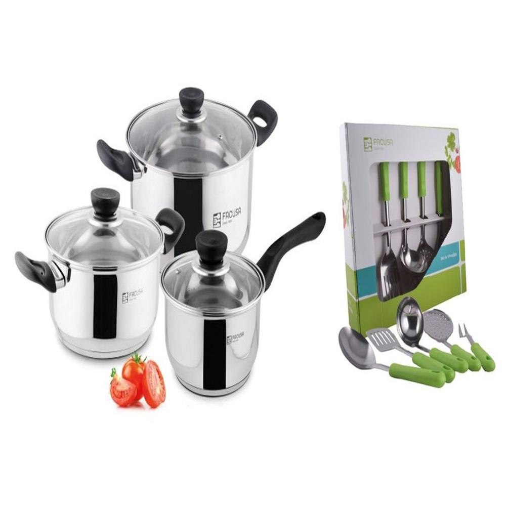 Juego de Ollas Facusa 6 Piezas con tapa de vidrio