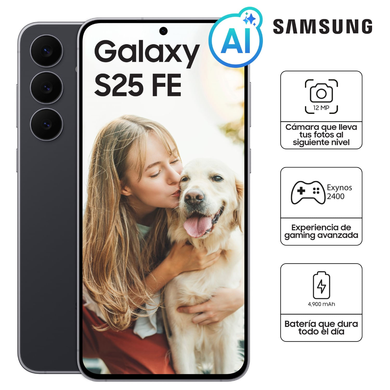 Celular Samsung Galaxy S25 FE 5G 256GB 8GB Negro