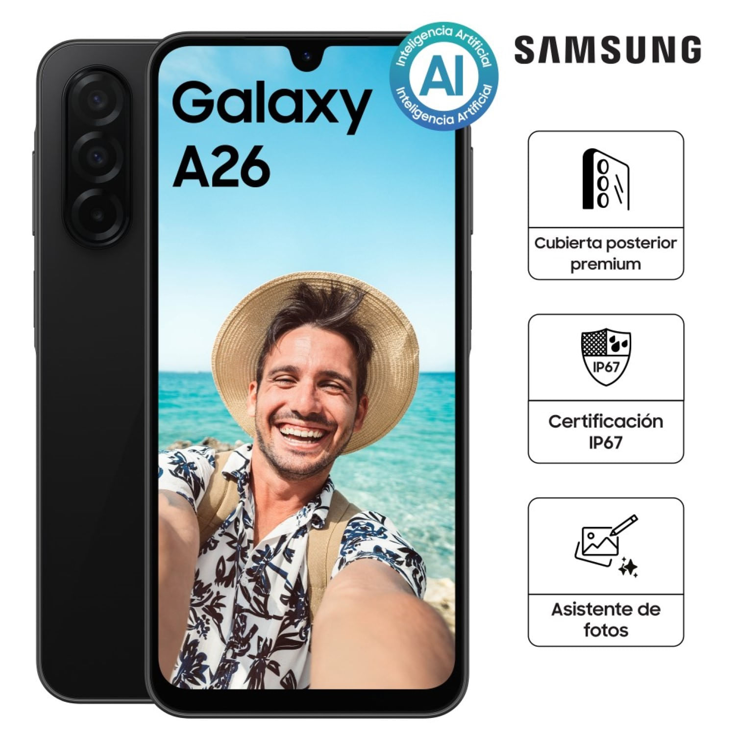 Celular Samsung Galaxy A26 5G 256GB 8GB Negro