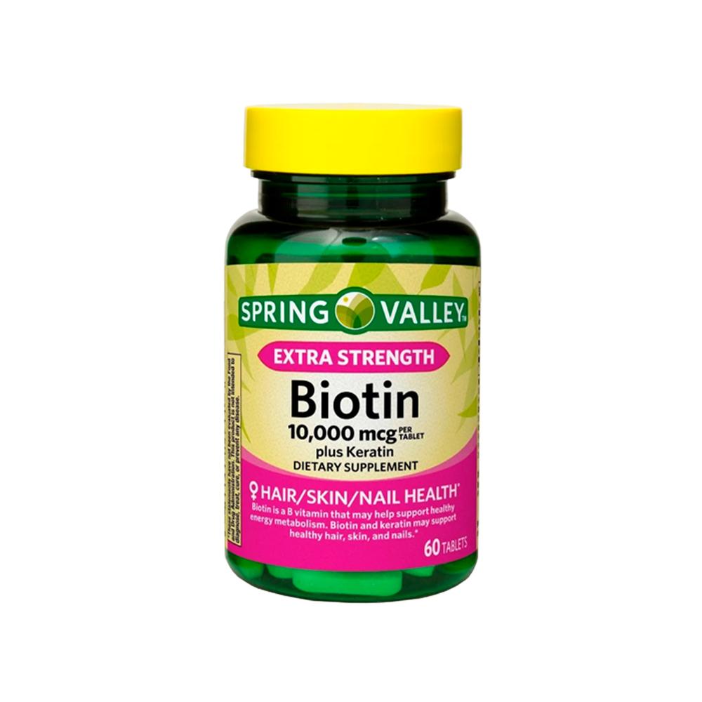 Suplemento Biotina Premium 10,000Mcg 60 Caps Spring Valley