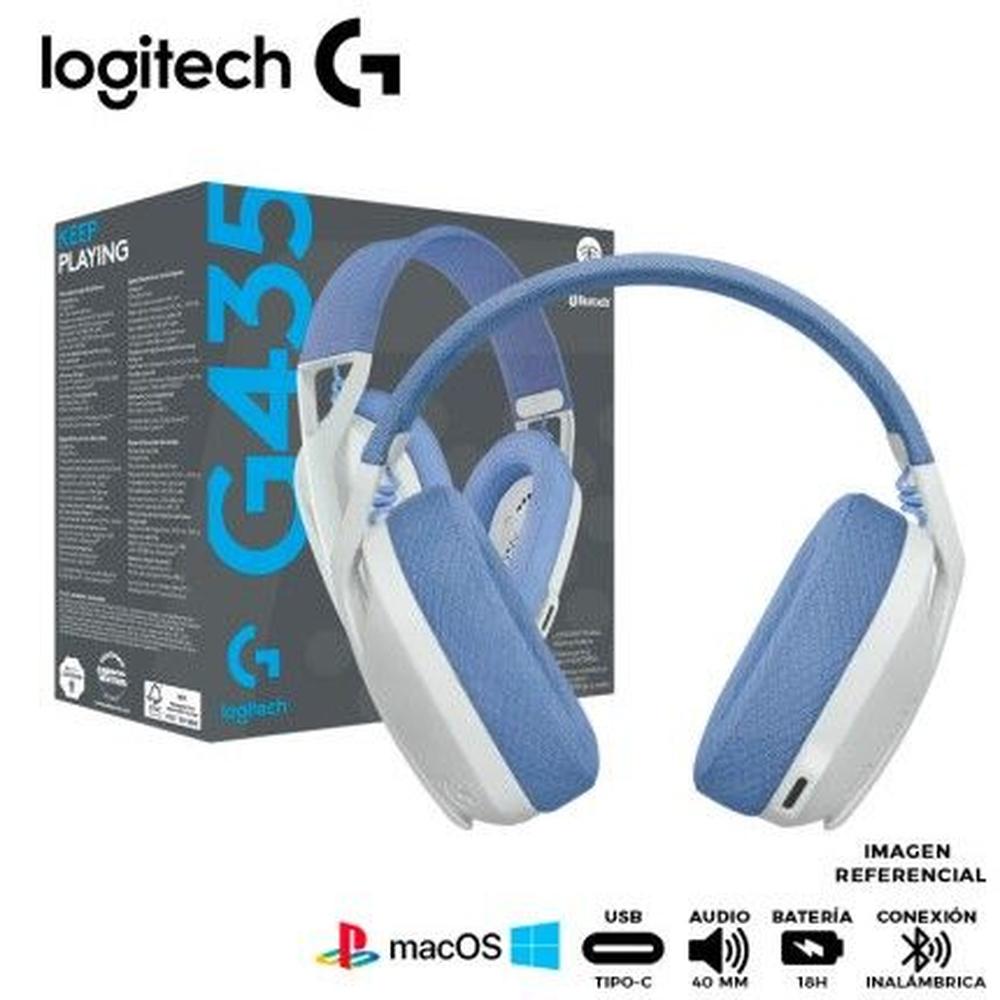 Audifono Gamer Logitech G435 LightSpeed Bluetooth  blanco
