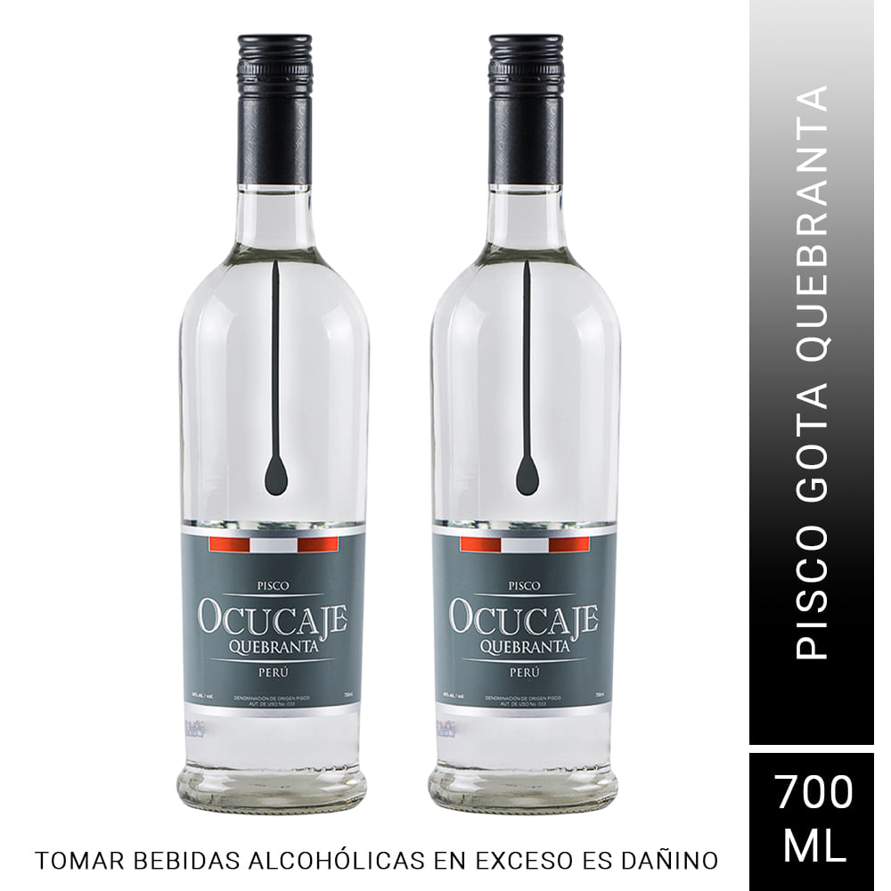Pack X2 Pisco Gota Ocucaje Quebranta X 700 Ml