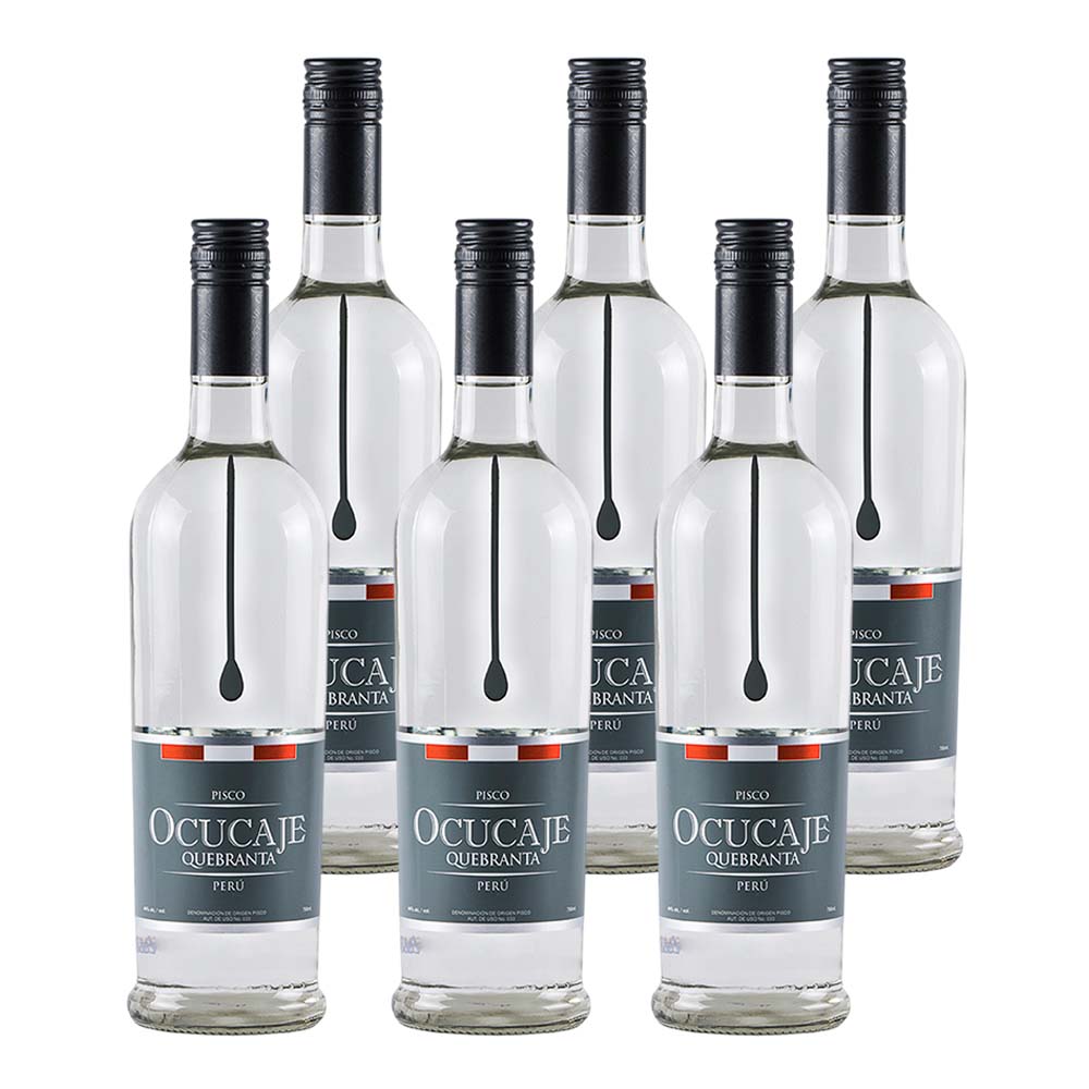 Pack x6 Pisco Gota Ocucaje Quebranta 700 ml