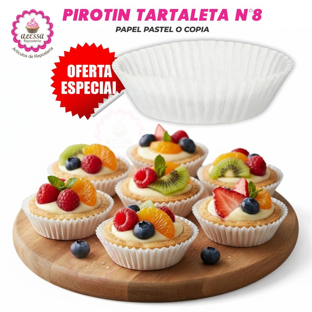Pirotin para Tartaleta Número 8 Blanco para Repostería - 500 unidades