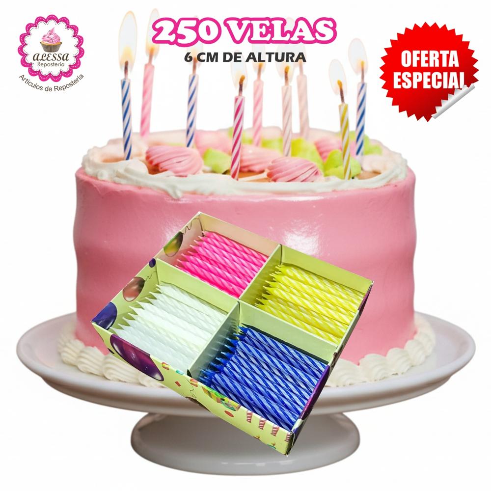 Kit de 250 Velas de Cumpleaños y Celebraciones para Repostería