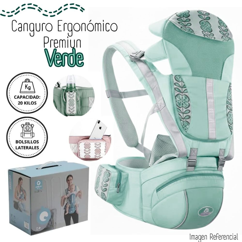 CANGURO ERGONÓMICO PREMIUN PARA BEBÉ - VERDE CANGURO ERGONÓMICO PREMIUN PARA BEBÉ - VERDE