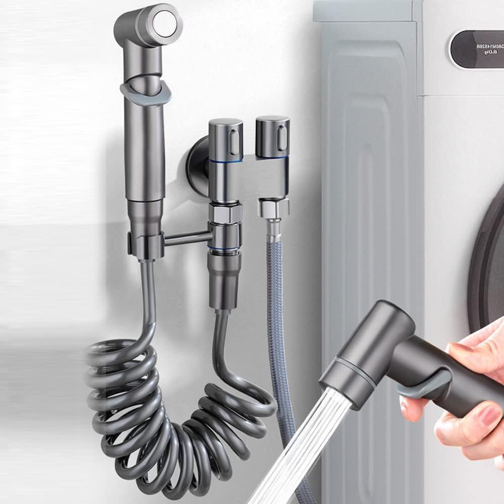 Ducha Bidet Acero Plomo Grafito con Válvula Premium