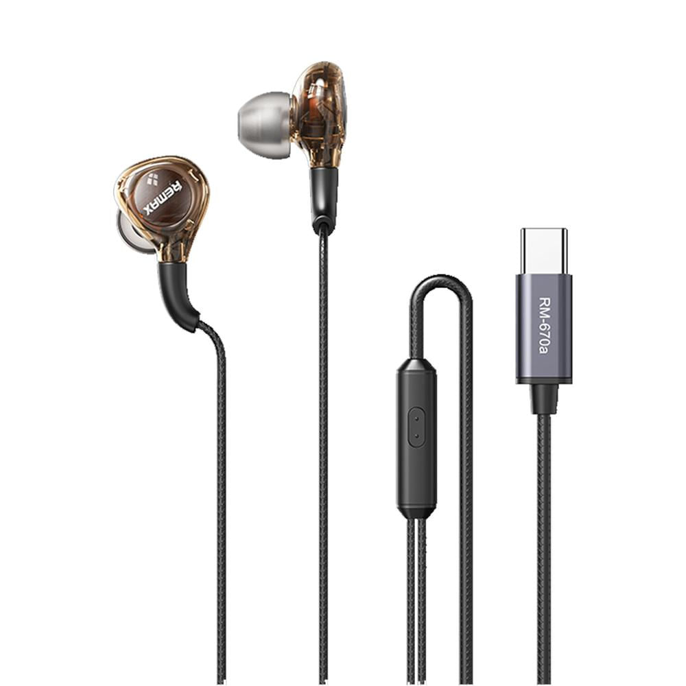 Audífonos Alámbricos Remax RM-670a Negro Type-C