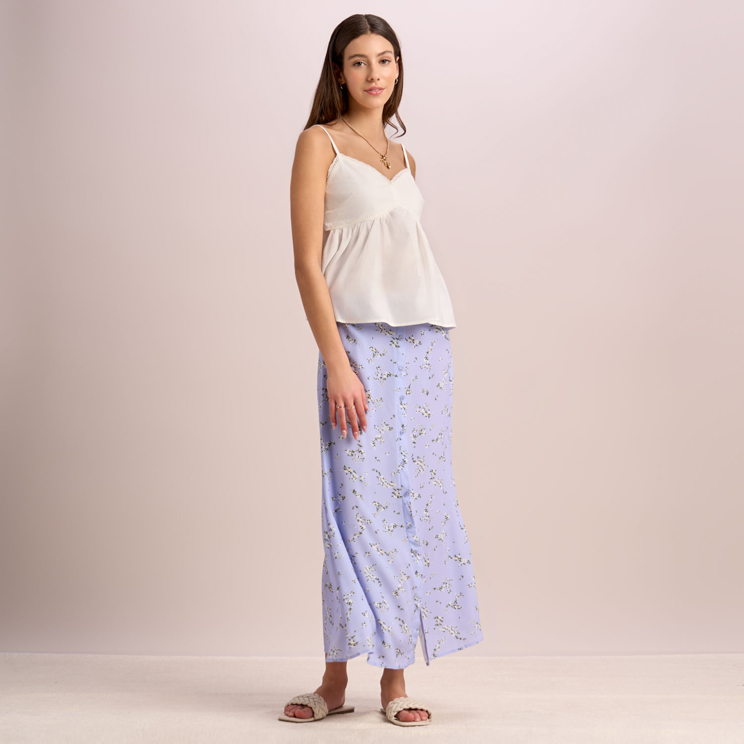 Falda Mujer Amc Botones