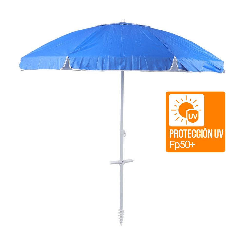Sombrilla Azul Protección UV FP50+ Orange Modelo SS040301_BLUE de 200 cm Sombrilla Azul Protección UV FP50+ Orange Modelo SS040301_BLUE de 200 cm
