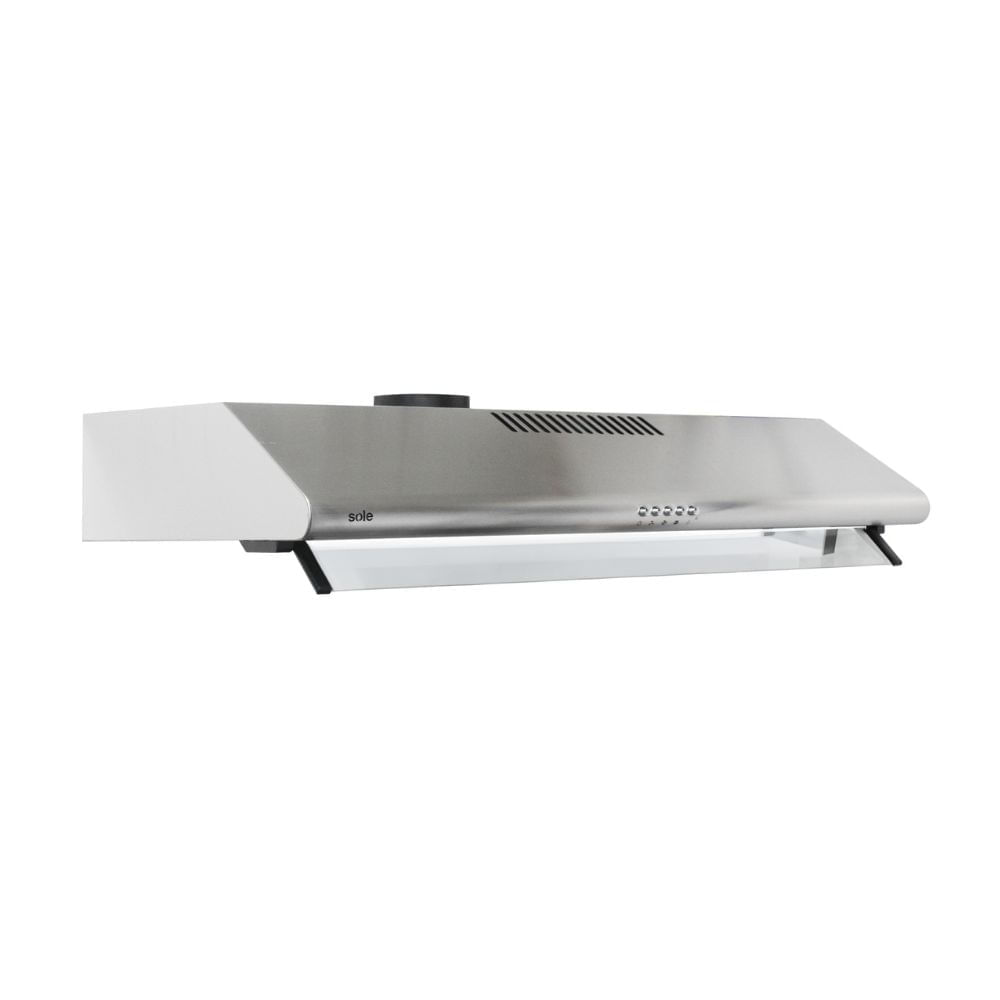 Campana Extractora 90cm Sole Hera Acero Inoxidable Negro Brillante