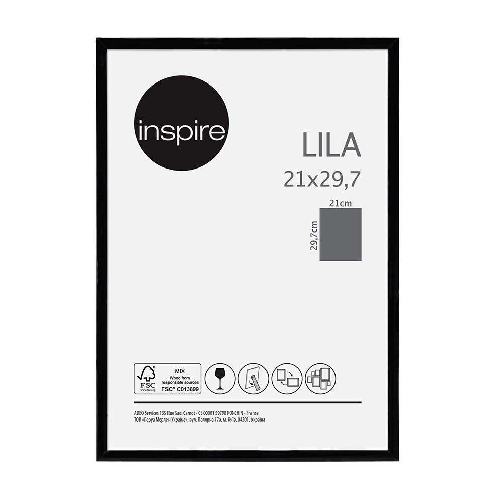 Marco de Foto PVC/Madera Inspire Negro 21x29.7cm Marco de Foto PVC/Madera Inspire Negro 21x29.7cm