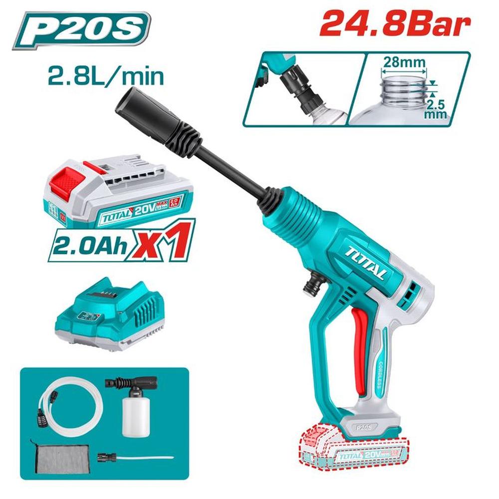 Hidrolavadora 20v Con Una Bateria De 2 Amp Y Cargador-TPWLI20362