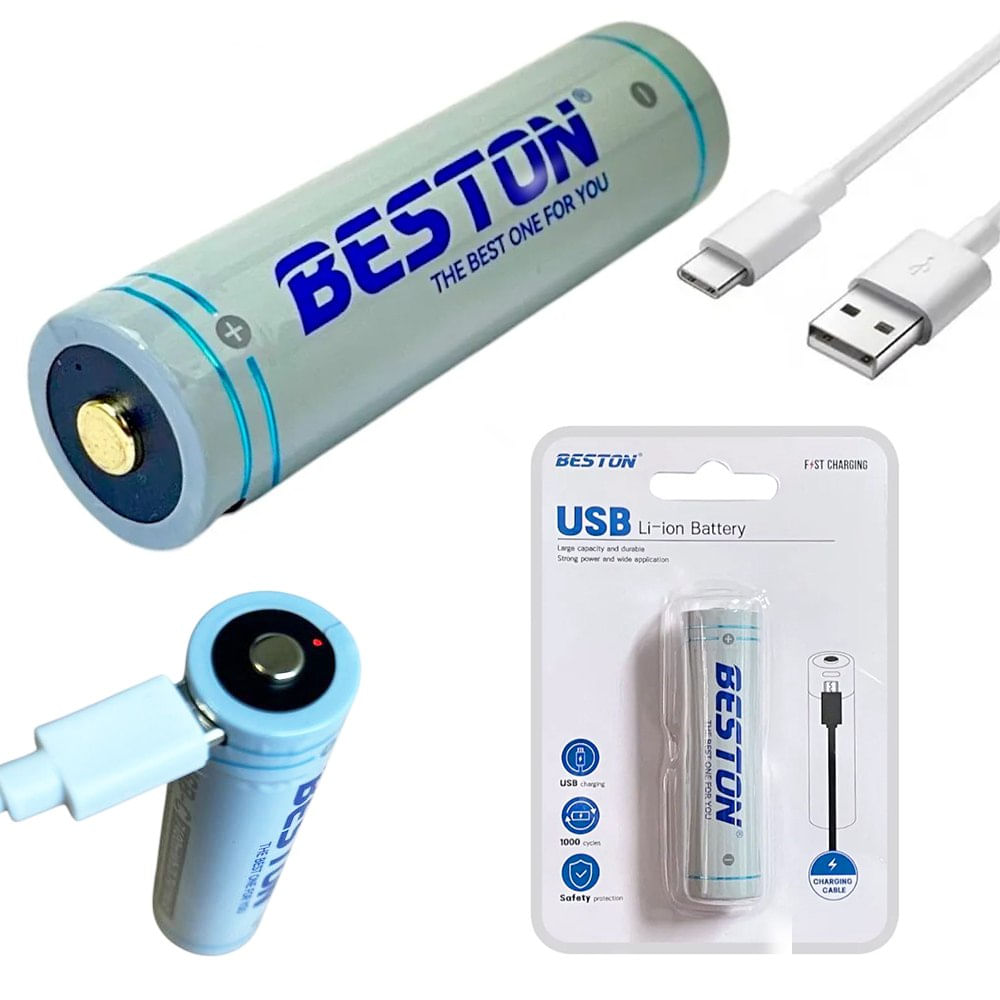 Bateria 18650 Pila Recargable 3.7v 7400mwh Beston Usb Tipo C