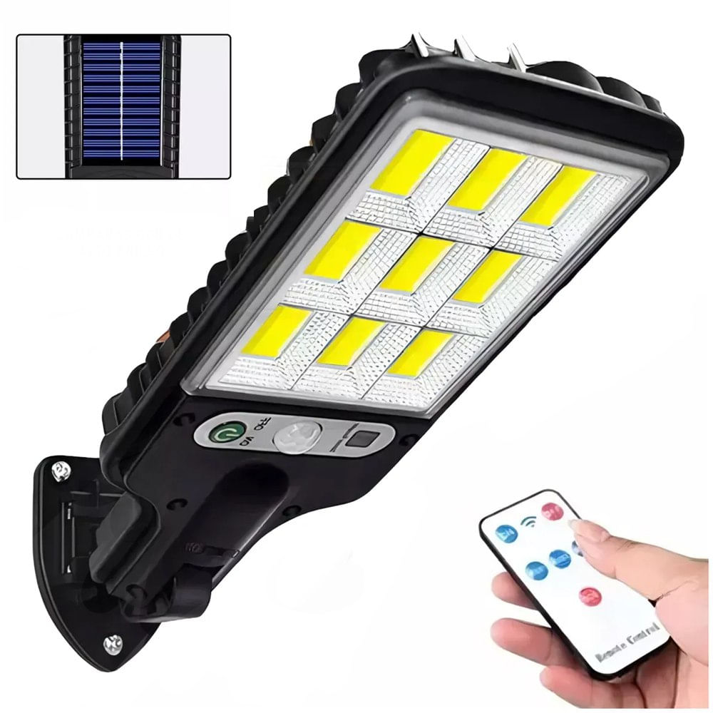 Lámpara Solar Exterior Pared Brillante 3 Modos con Control