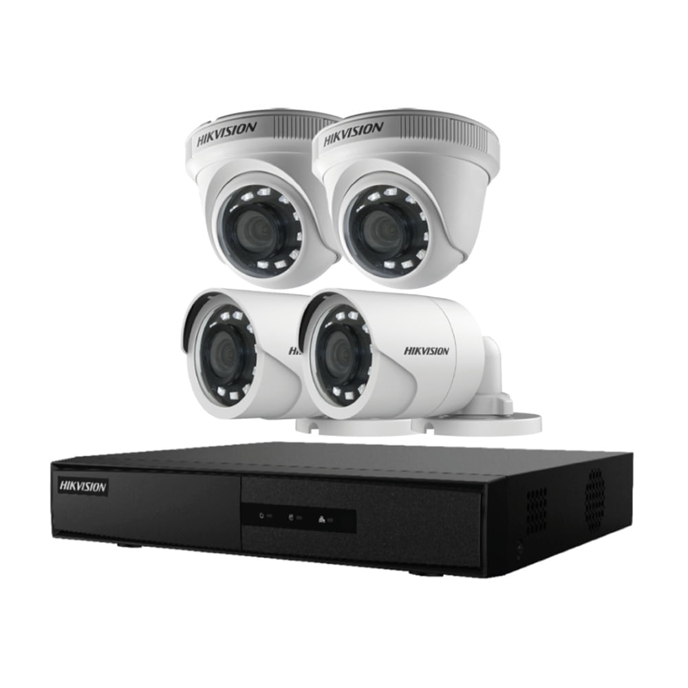 Kit 4 Cámaras DVR 8 Canales HDD 1TB Hikvision Kit 4 Cámaras DVR 8 Canales HDD 1TB Hikvision