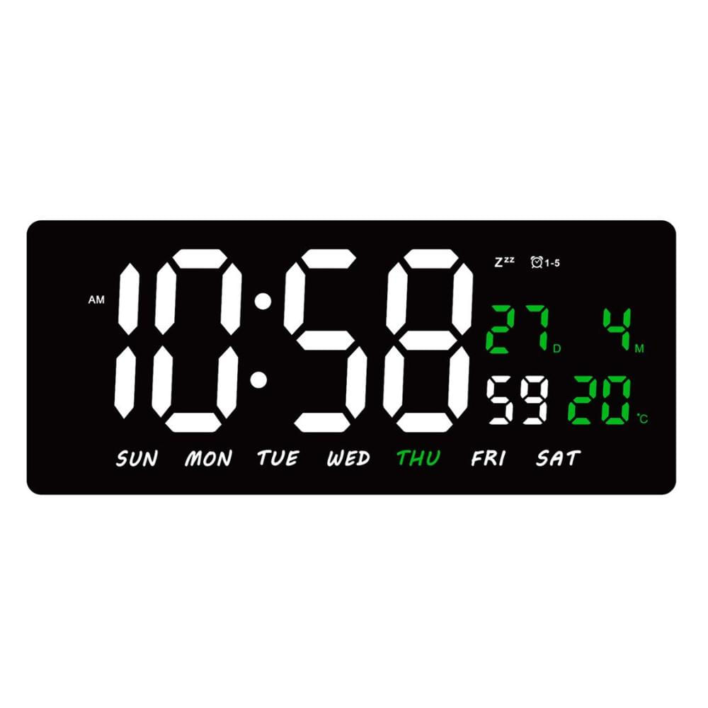Reloj Digital LED 36cm con Calendario Temperatura y Alarma JH3604 Blanco