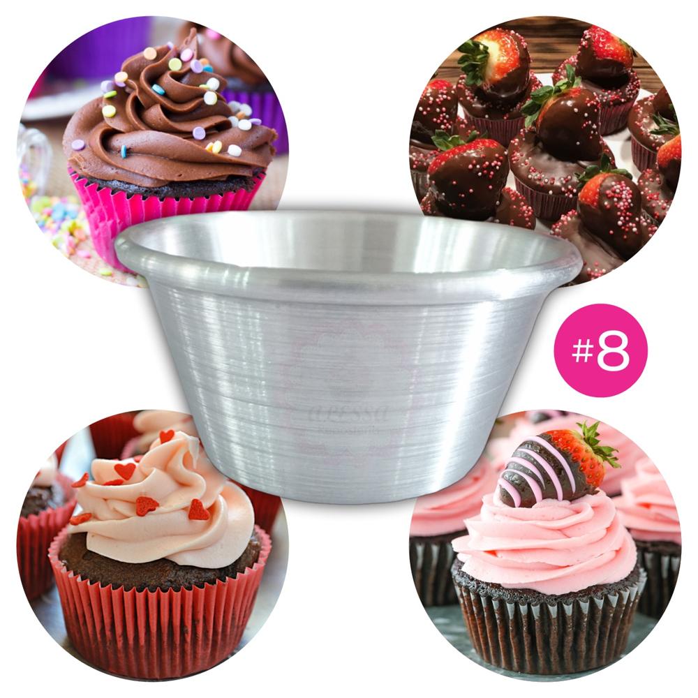 Molde de Cupcake Número 8 de Aluminio para Reposteria 2 docenas