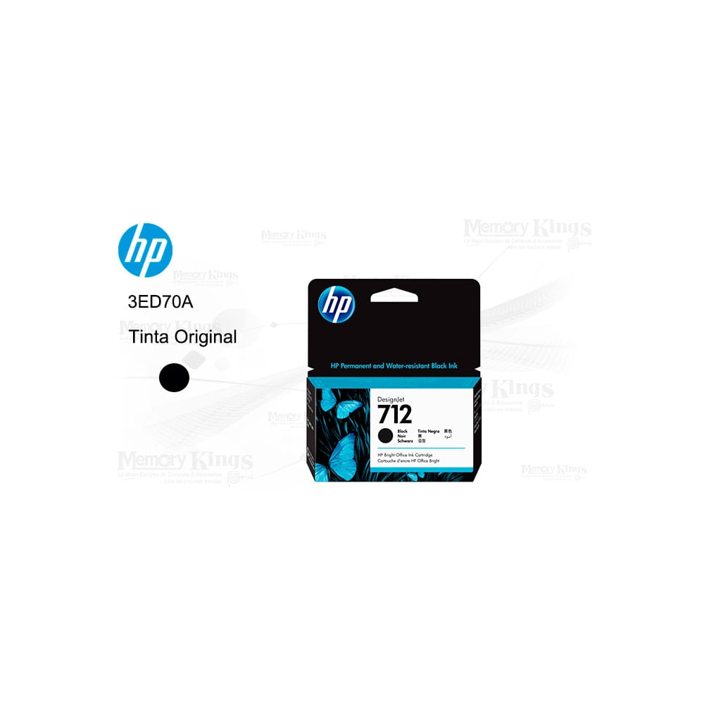 Cartucho de tinta HP 712 original - Negro - Ideal para impresoras de inyección de tinta - Pack unit