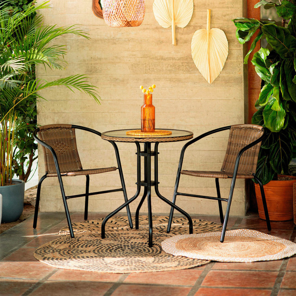 Juego de Terraza Balconero New Bistro Marrón 2 Personas Orange Juego de Terraza Balconero New Bistro Marrón 2 Personas Orange