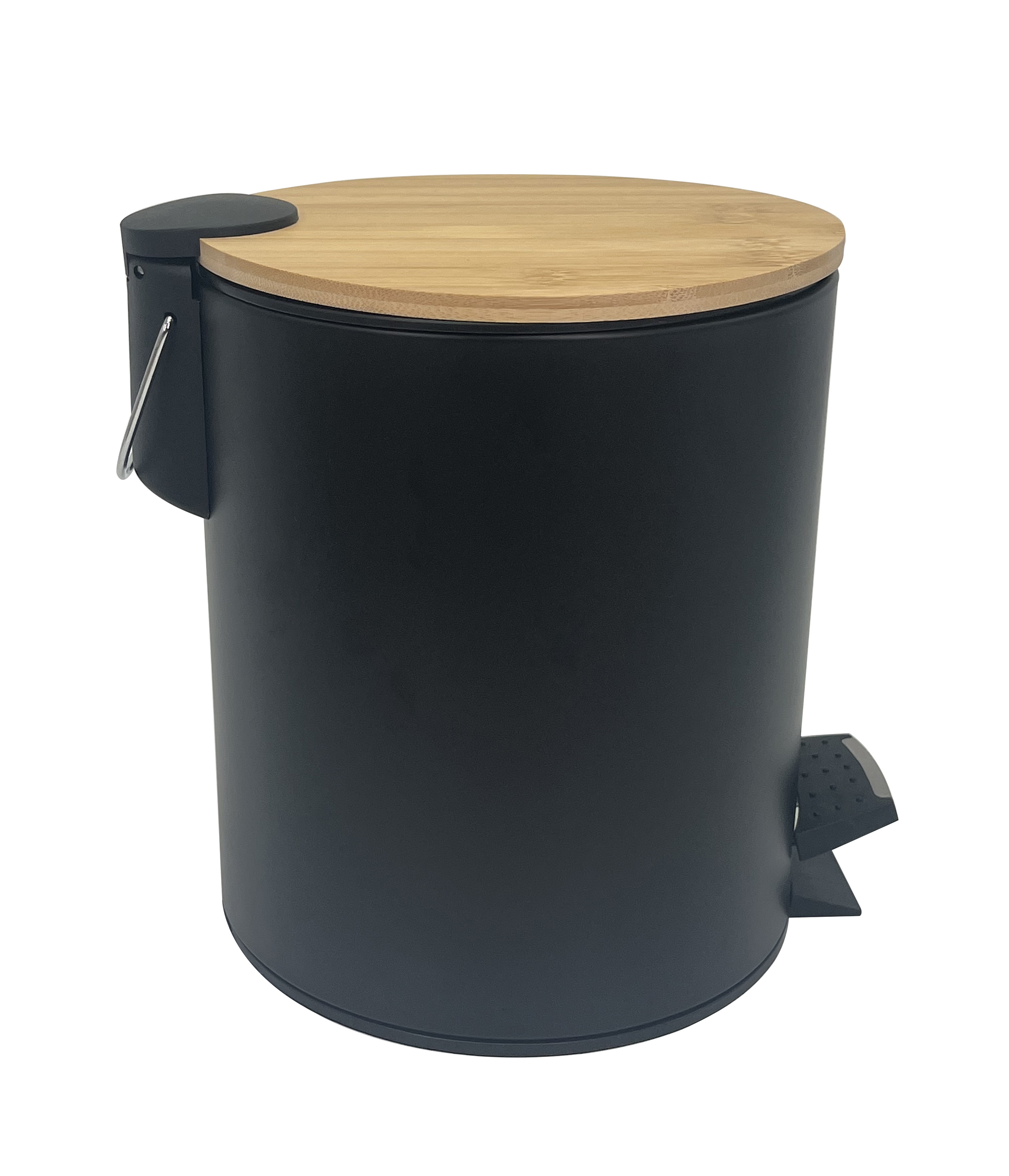 Papelera Orange 5L con tapa Bamboo Negro