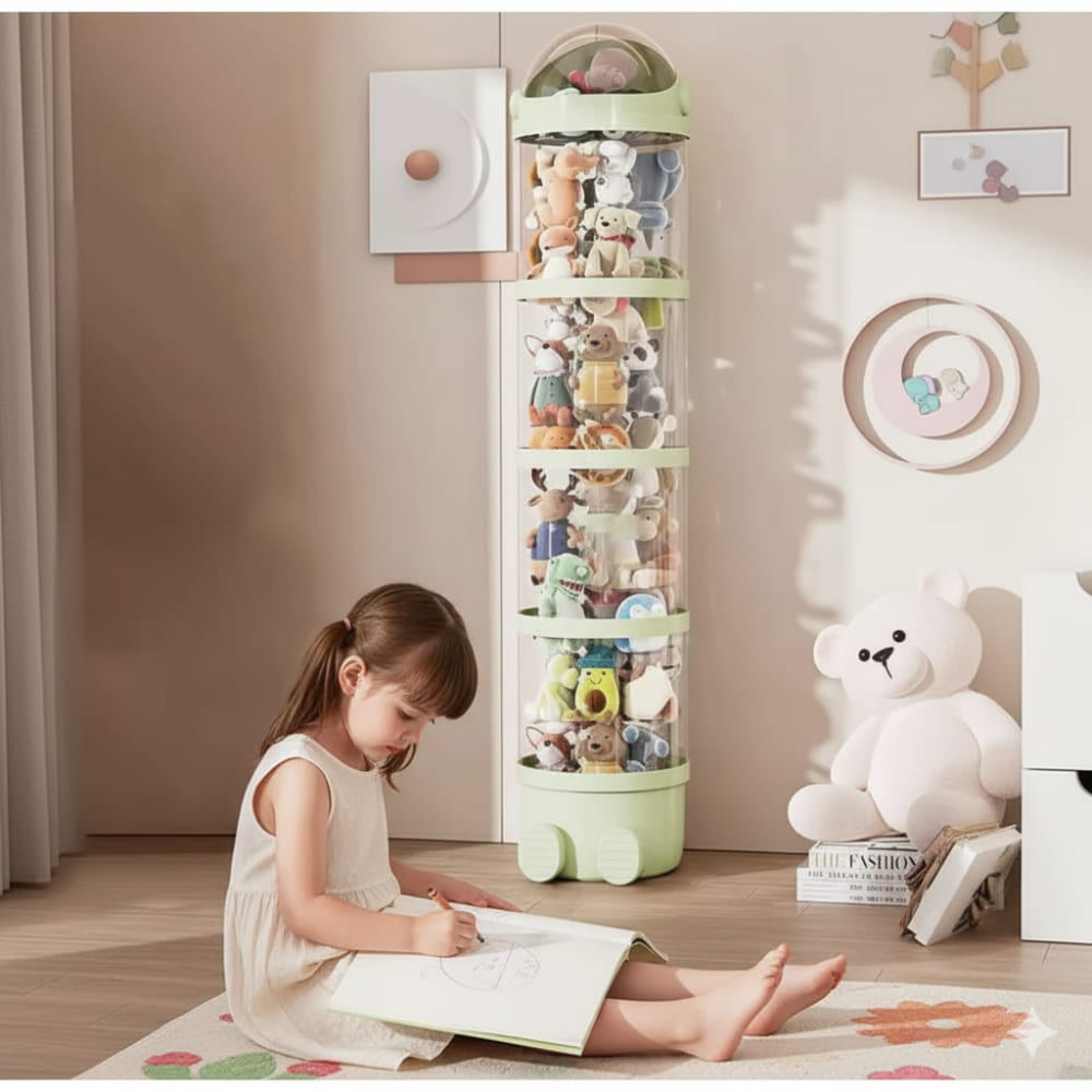 Organizador Peluches Moderno Almacenamiento Niños Estante Exhibidor 4 Niveles