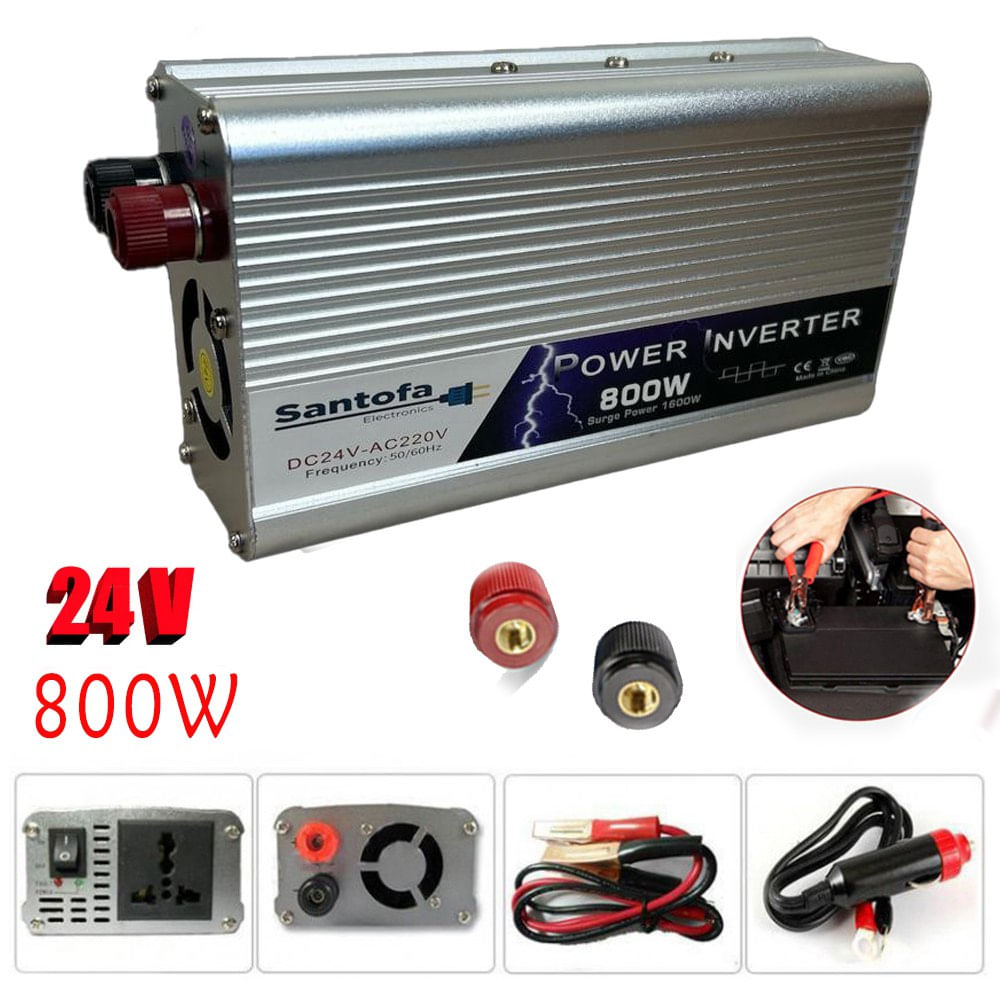 Inversor de Corriente para Auto de 24v a 220v Usb 800w SANTOFA