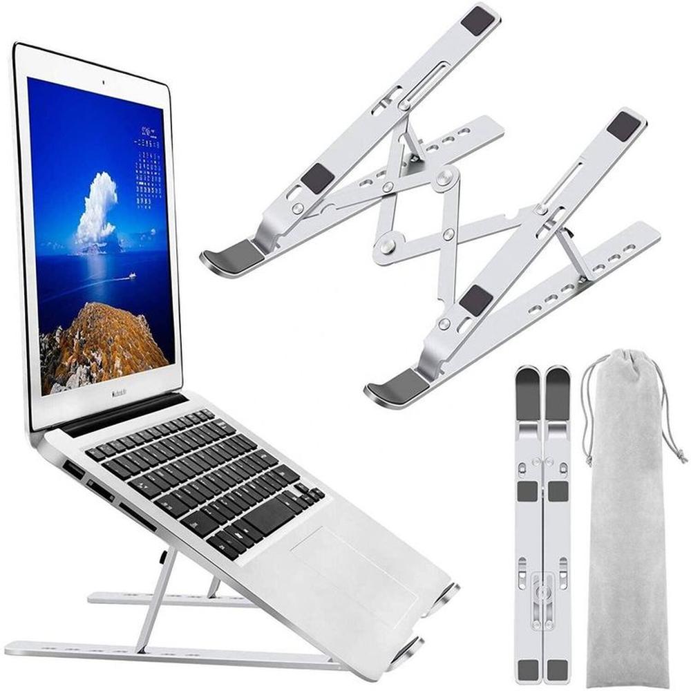 Soporte plegable de aluminio para laptop con funda