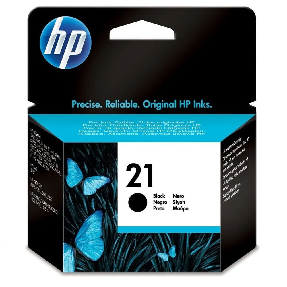 Cartucho de tinta HP 21 negro original de 5 ml para impresoras confiables y calidad profesional