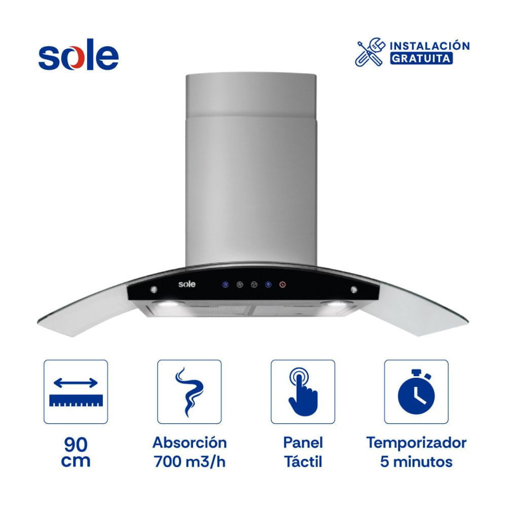 Campana Extractora Decorativa 90cm Sole Venus Classic