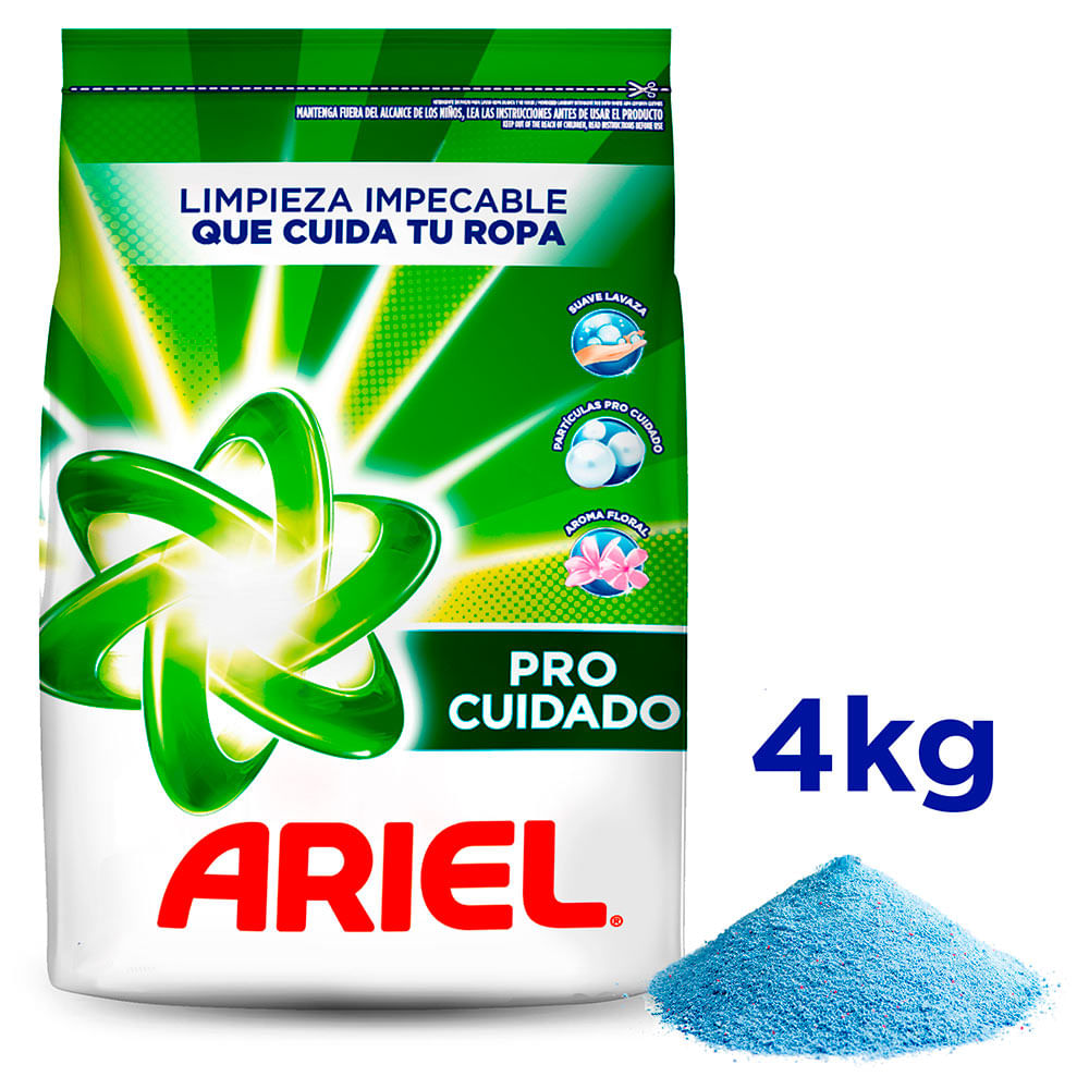 Detergente en Polvo Ariel Regular Pro Cuidado 4kg