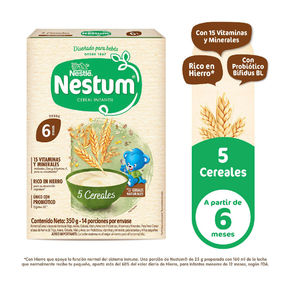 Cereal Infantil NESTUM 5 Cereales Caja 350g Cereal Infantil NESTUM 5 Cereales Caja 350g