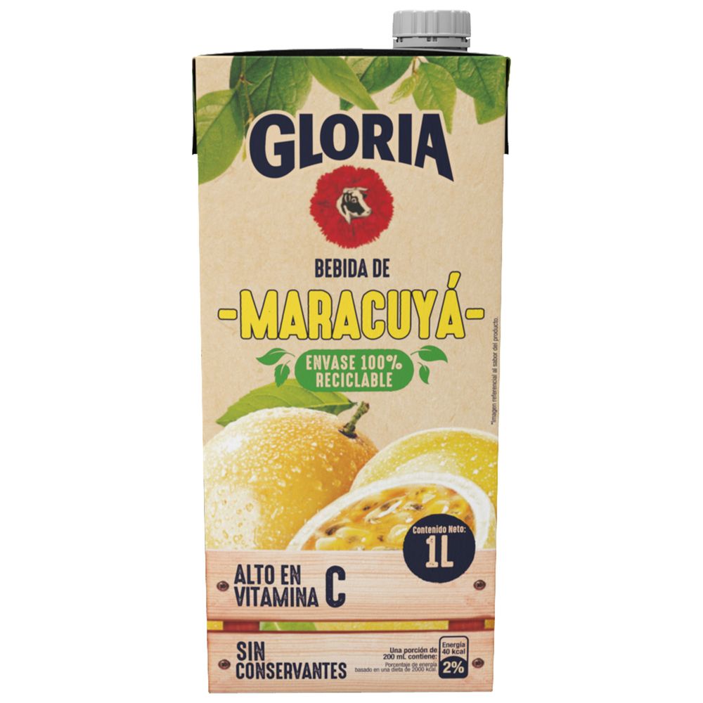 Bebida GLORIA Maracuyá Caja 1L Bebida GLORIA Maracuyá Caja 1L