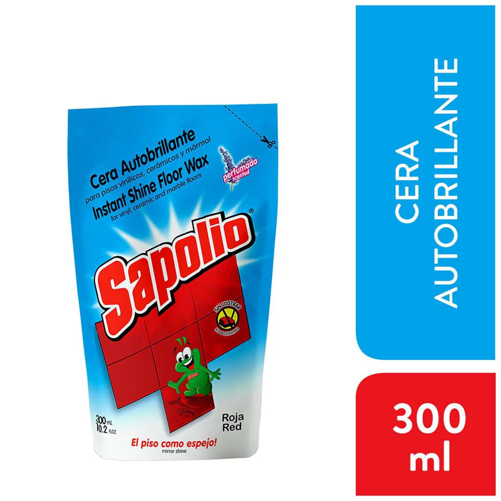 Cera Autobrillante SAPOLIO Rojo Doypack 300ml Cera Autobrillante SAPOLIO Rojo Doypack 300ml